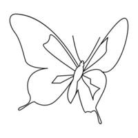 Continuous one line drawing of butterfly bird  vector illustration design