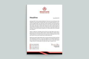 Red and black color letterhead design vector