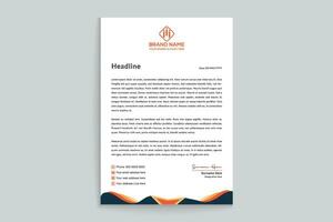 orange and black color letterhead design vector