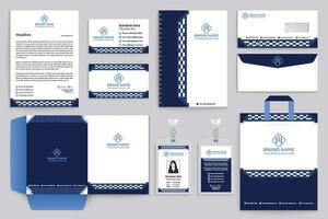 Blue color stationery design vector