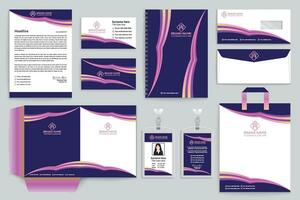 Gradient color  stationery template vector