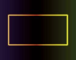 Neon light in the shape of a rectangle. Vector illustration.