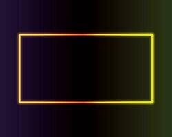 Neon light in the shape of a rectangle. Vector illustration.