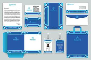 Blue color stationery design vector