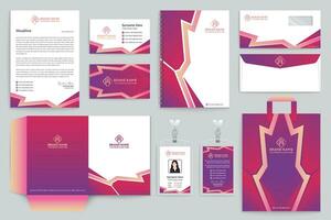 Gradient color  stationery template vector