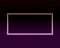 Neon light in the shape of a rectangle. Vector illustration.