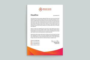 Gradient  color  letterhead template vector