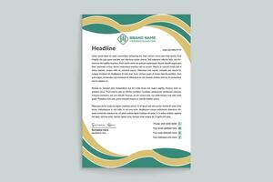 Corporate   green color letterhead design vector