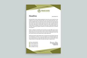 Corporate   green color letterhead design vector