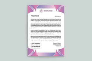 Gradient  color  letterhead template vector