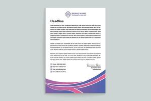 Gradient  color  letterhead template vector