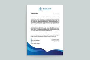 Blue elegant corporate letterhead design vector