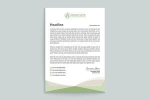 Corporate   green color letterhead design vector