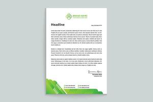 Corporate   green color letterhead design vector