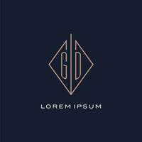 monograma gd logo con diamante rombo estilo, lujo moderno logo diseño vector