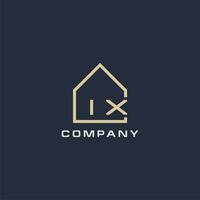 Initial letter IX real estate logo with simple roof style design ideas vector