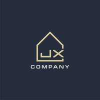 Initial letter JX real estate logo with simple roof style design ideas vector