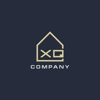 Initial letter XQ real estate logo with simple roof style design ideas vector