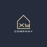 Initial letter XY real estate logo with simple roof style design ideas vector