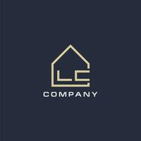 Initial letter LC real estate logo with simple roof style design ideas vector