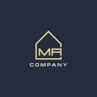 Initial letter MA real estate logo with simple roof style design ideas vector