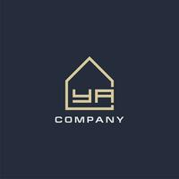 Initial letter YA real estate logo with simple roof style design ideas vector