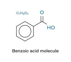 benzoico ácido molécula estructural fórmula vector ilustración.