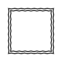 Two wavy lines forming a square frame. Decorative and flower like border vector illusrtation.