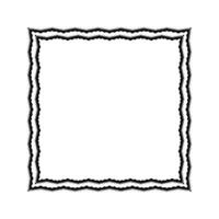 Two wavy lines forming a square frame. Decorative and flower like border vector illusrtation.