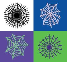 Spiderweb gossamer cobweb hand drawn on white background vector illustration.