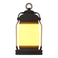 3D Render of Camping Lantern in Cartoon Style. Autumn Concept Illustration png