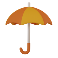 3D Render Illustration of Umbrella in Cartoon Style. Autumn Concept png