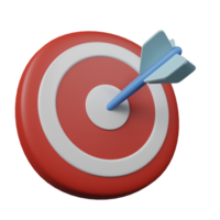 3d Dart Boart with Dart Arrow Icon Target png