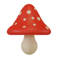 3d rendre de poison rouge champignon dans dessin animé style. l'automne concept illustration png