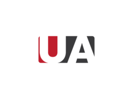 Creative Png Ua Square Logo Icon, stylish Png Shape UA Logo Letter Design