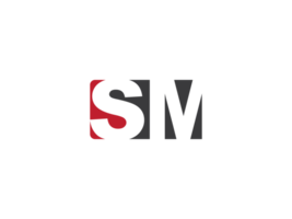 alfabet plein sm logo afbeelding, creatief vorm sm logo icoon vector png