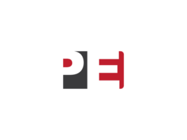 monogram fyrkant form pe logotyp png , alfabet pe logotyp brev vektor ikon