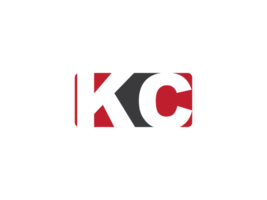 Stylish Png Shape Kc Letter Logo, Typography Square KC Logo Icon Vector Art