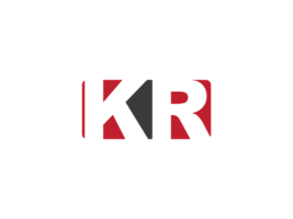 Stylish Png Shape Kr Letter Logo, Typography Square KR Logo Icon Vector Art
