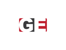 Premium Square Png Shape Ge Logo Icon, Minimalist GE Luxury Png Letter Logo