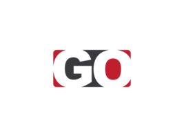 Premium Square Png Shape Go Logo Icon, Minimalist GO Luxury Png Letter Logo