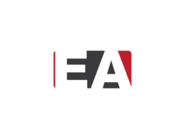 minimal ea fyrkant png form logotyp, fyrkant ea logotyp brev vektor ikon