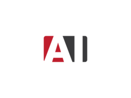 Initial Square Shape Ai Png Logo Icon, Unique AI Logo Letter Vector