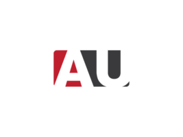första fyrkant form au png logotyp ikon, unik au logotyp brev vektor