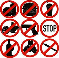 Hand drew illustrations vectors style prohibited forbidden area sign symbol icon set