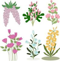 Floral arrangement vector set, cute drawings for illustration decoration and artwork design elements