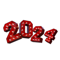 2024 texto aislado 3d png