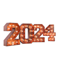 2024 texte isolé 3d png