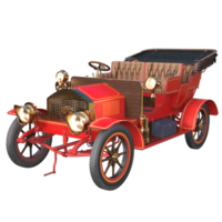 Old car transportation isolated 3D png