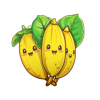 söt tre bananer klistermärke png